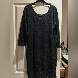 Forever 21 Black Sparkle Long Sleeve Dress